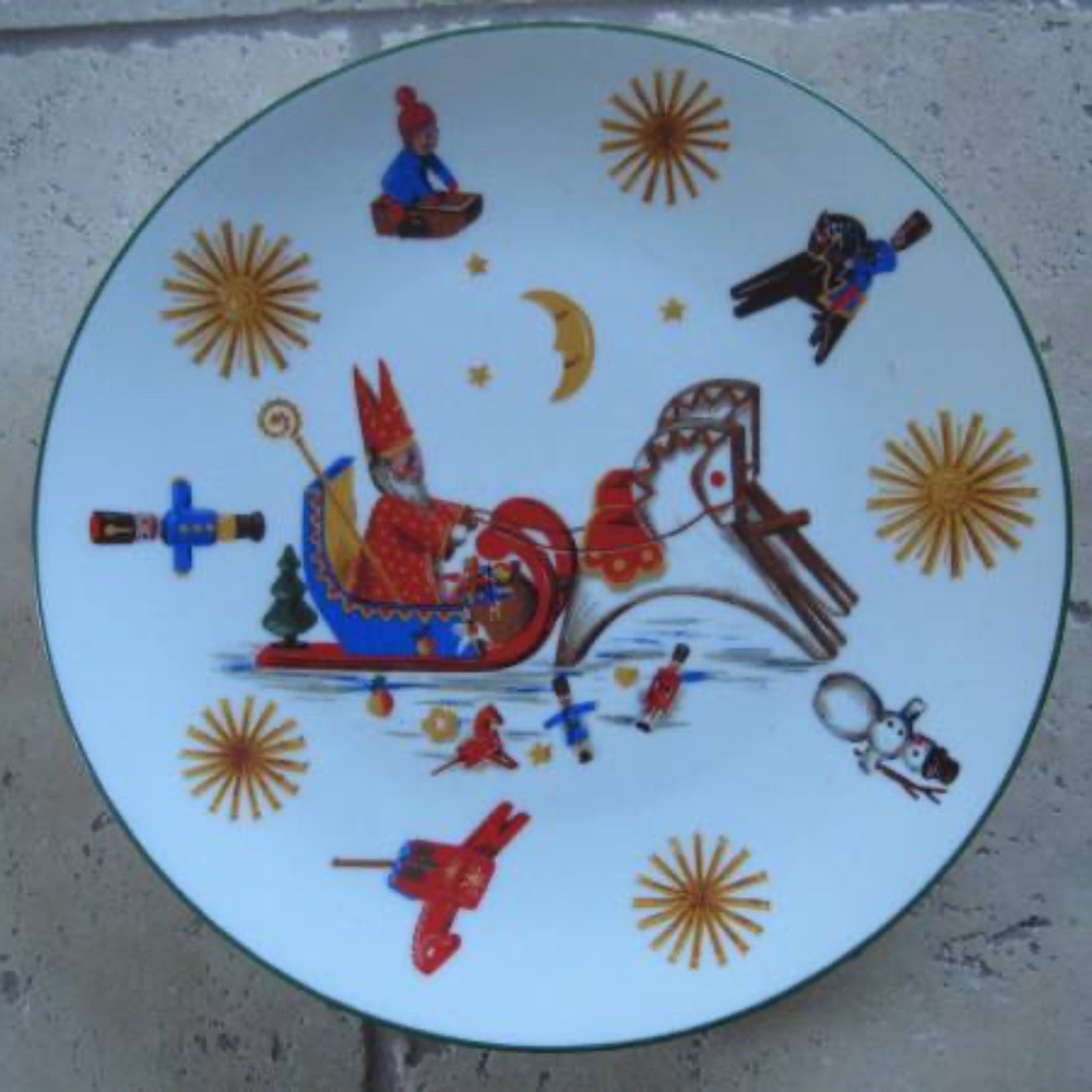 Christmas Plate German Vintage Bareuther Waldsassen